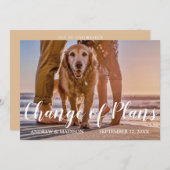 Save The Date Chien sur la plage Changement de plans Mariage rep (Devant / Derrière)