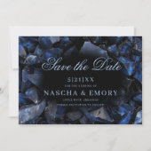 Save The Date Chiffres de sorcière bleu foncé Boho Mariage noir (Devant)