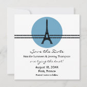 Save The Date Chiffres parisiens Sauvez la date Invitation, Bleu (Devant)