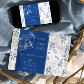 Save The Date Chinoiserie Blue Romantic Elegance Mariage photo
