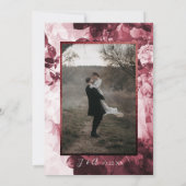 Save The Date Chinoiserie Bourgogne en blanc Floral Script Photo (Dos)