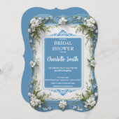 Save The Date Chinoiserie en porcelaine moderne 3D pour enterrem (Devant / Derrière)