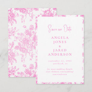 Save The Date Chinoiserie Rose Chaud Mariage Vintage Enregistrer