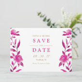 Save The Date Chinoiserie rose florale Mariage enregistrer la da (Debout devant)