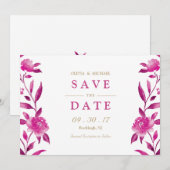 Save The Date Chinoiserie rose florale Mariage enregistrer la da (Devant / Derrière)