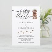 Save The Date chiot Cavapoo marron écriture calligraphique de ma (Debout devant)