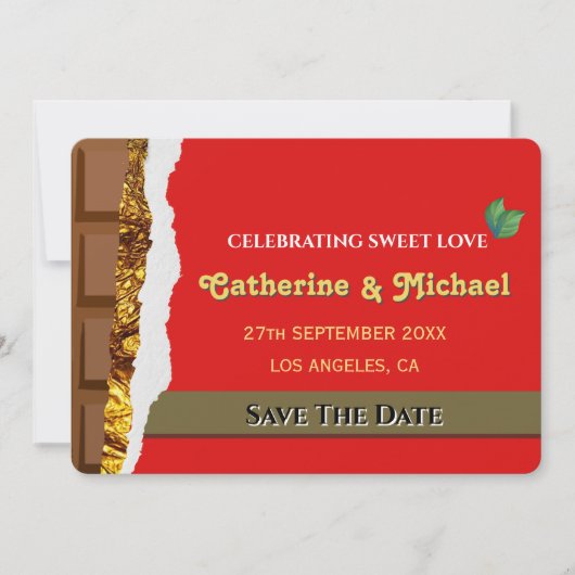 Save The Date Chocolat Brown Whimsical unique amusant (Devant)