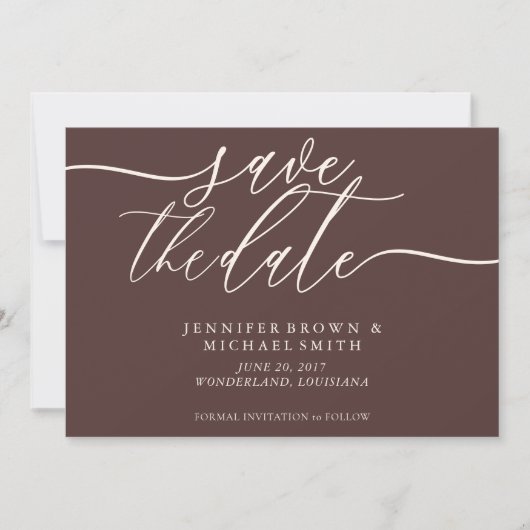 Save The Date Chocolate Brown Wedding Save Date Photo (Devant)