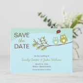 Save The Date Chouettes mignonnes Enregistrer la date Annonces (Debout devant)