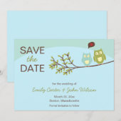 Save The Date Chouettes mignonnes Enregistrer la date Annonces (Devant / Derrière)