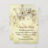 Save The Date Christmas Gold Bell Enregistrer la date (Devant / Derrière)