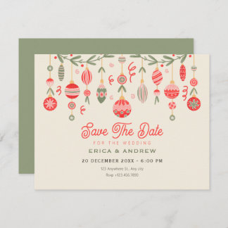 Save The Date Christmas ornament wedding