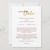 Save The Date Christmas Photo Wedding Leaves & Red Berries (Dos)