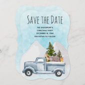 Save The Date Christmas Truck Carrying Trees & Animals (Devant / Derrière)