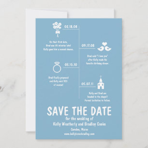 Save The Date Chronologie de la relation bleue Mariage Sauvegard