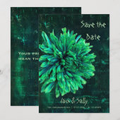 Save The Date Chrysanthème noir et vert (Devant / Derrière)