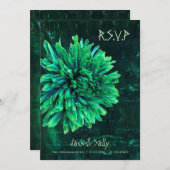 Save The Date Chrysanthème noir et vert (Devant / Derrière)