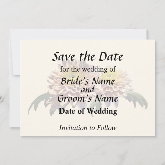 Save The Date Chrysanthèmes rose clair (Devant)
