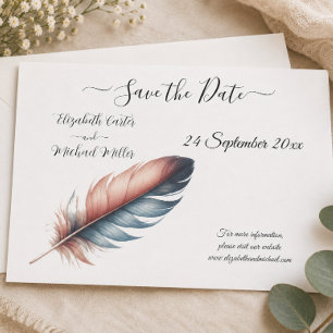 Save The Date Chuchotements de grâce Élégance plumée Minimalisme