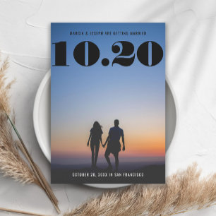 Save The Date Chunky Bold Serif Mariage Date Photo