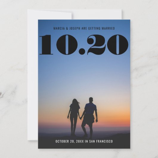 Save The Date Chunky Bold Serif Mariage Date Photo (Devant)