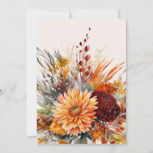 Save The Date Chute Burange Aquarelle Orange Pampas Grass Mariag (Dos)