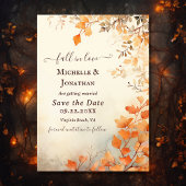 Save The Date Chute en amour Belle automne Feuilles Mariage de a