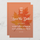 Save The Date Chute en amour Boho Leaf Terracotta Pas de Mariage (Devant / Derrière)