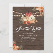 Save The Date Chute en amour Terracotta Citrouille Mariage en bo (Devant)