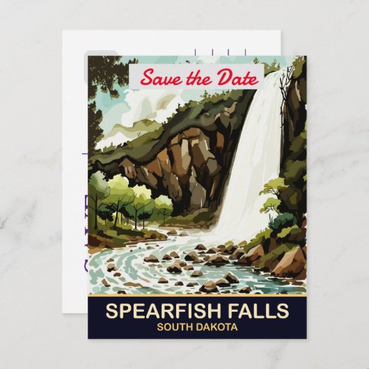 Save The Date Chutes de Speafish, Dakota du Sud, (Devant / Derrière)