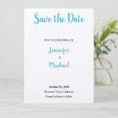 Save The Date Ciel bleu classique mariage (Debout devant)