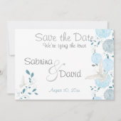 Save The Date Ciel Bleu papillon Chrysanthème Enregistrer la dat (Devant)