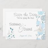 Save The Date Ciel Bleu papillon Chrysanthème Enregistrer la dat (Devant / Derrière)