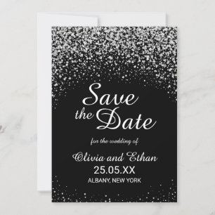 Save The Date Ciel nocturne pailleté d'argent romantique