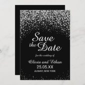 Save The Date Ciel nocturne romantique de la Parties scintillant (Devant / Derrière)