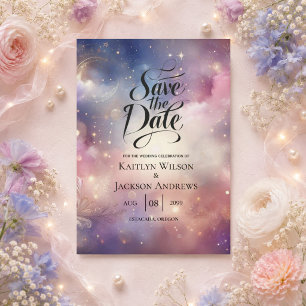 Save The Date Cieux de poussière d'étoiles célestes scintillante