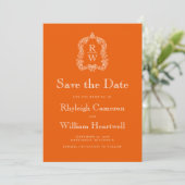 Save The Date Cimetière classique Persimmon Orange Monogram (Debout devant)