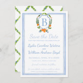 Save The Date Cimetière d'aquarelle de Citrus, Mariage de Chinoi (Devant / Derrière)