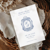 Save The Date Cimier baroque Bleu français Mariage antique