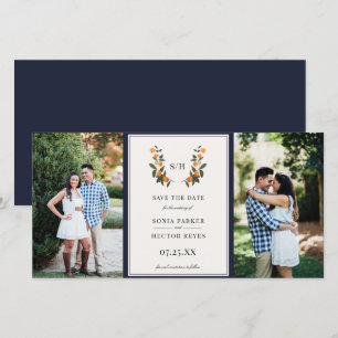 Save The Date Cimier d'agrumes Monogramme Photo