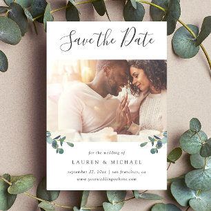 Save The Date Cimier d'Eucalyptus Photo aquarelle