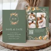 Save The Date Cimier Fleur sauvage automne QR Code Sage Mariage