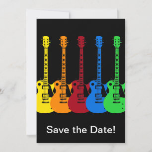 Save The Date Cinq guitares électriques colorées
