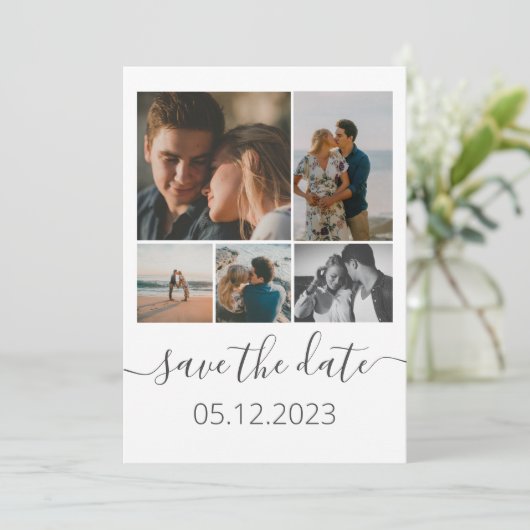 Save The Date Cinq photos Collage Inspirer Enregistrer la date (Debout devant)