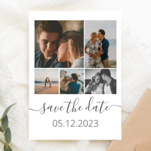 Save The Date Cinq photos Collage Inspirer Enregistrer la date