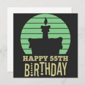 Save The Date citation de 55e anniversaire jaune vert heureux (Devant / Derrière)