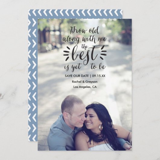 Save The Date Citation de script Enregistrer la date de la photo (Devant / Derrière)