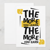 Save The Date Citation De Succès Plus Vous Apprenez (Devant / Derrière)