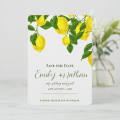 Save The Date Citron Belle mignonne Bright Yellow Citrus Mariage (Debout devant)