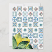 Save The Date Citron bleu et jaune Amalfi Annonces Mariages (Dos)